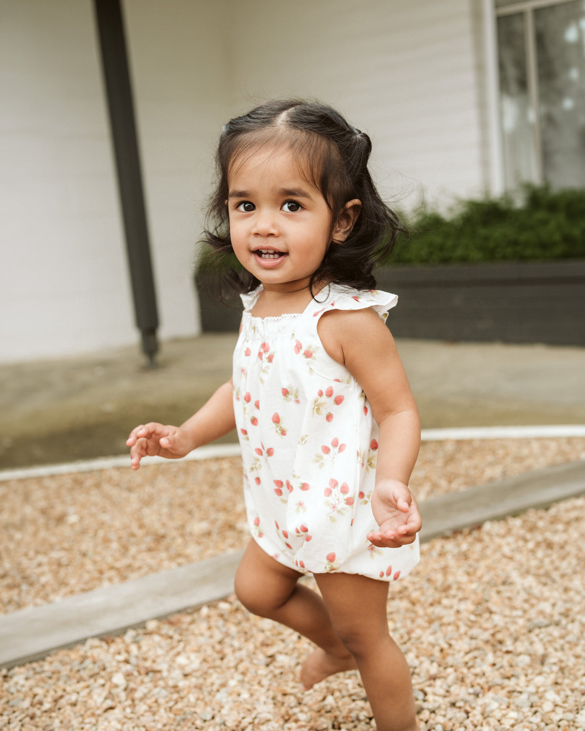 Minihaha Poppy Strawberry Print Romper