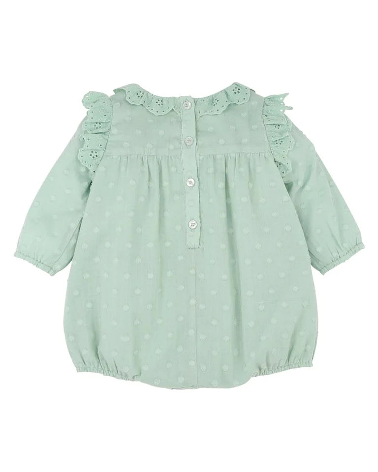 Minihaha Fern Dobby LS Romper