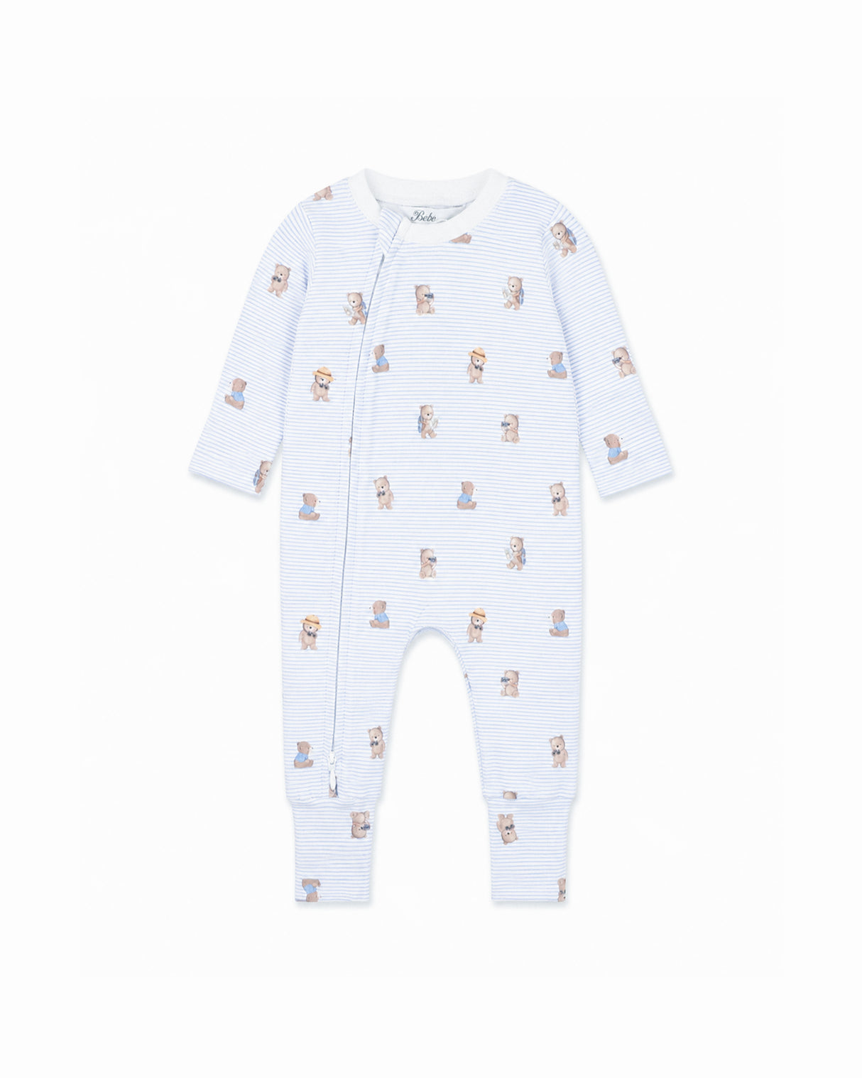 Minihaha Brady Stripe Organic LS Zipsuit