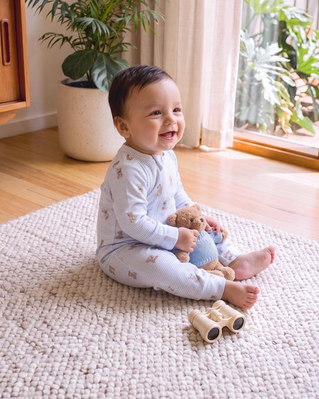 Minihaha Brady Stripe Organic LS Zipsuit