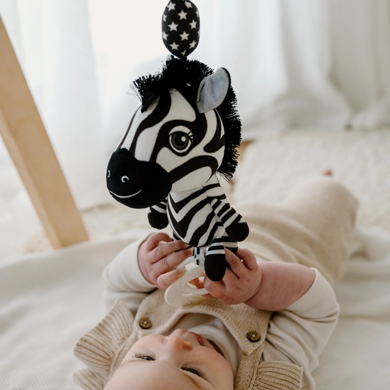 Young Wonderer High Contrast Hanging Pram Toy - Ziggy the Zebra