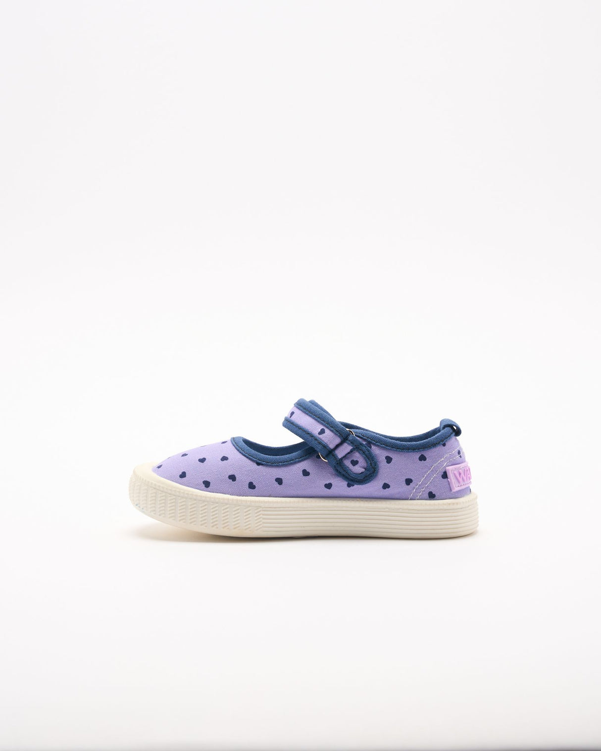 Walnut Mary Jane Canvas - Lilac Hearts
