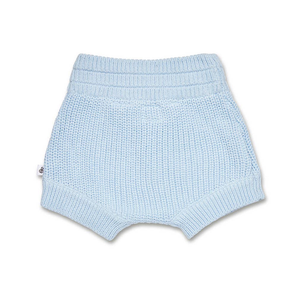 Snuggle Hunny Organic Cotton Knit Shorts - Baby Blue