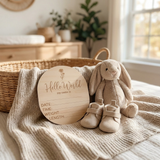 Timber Tinkers Hello World Birth Flower Announcement Disc