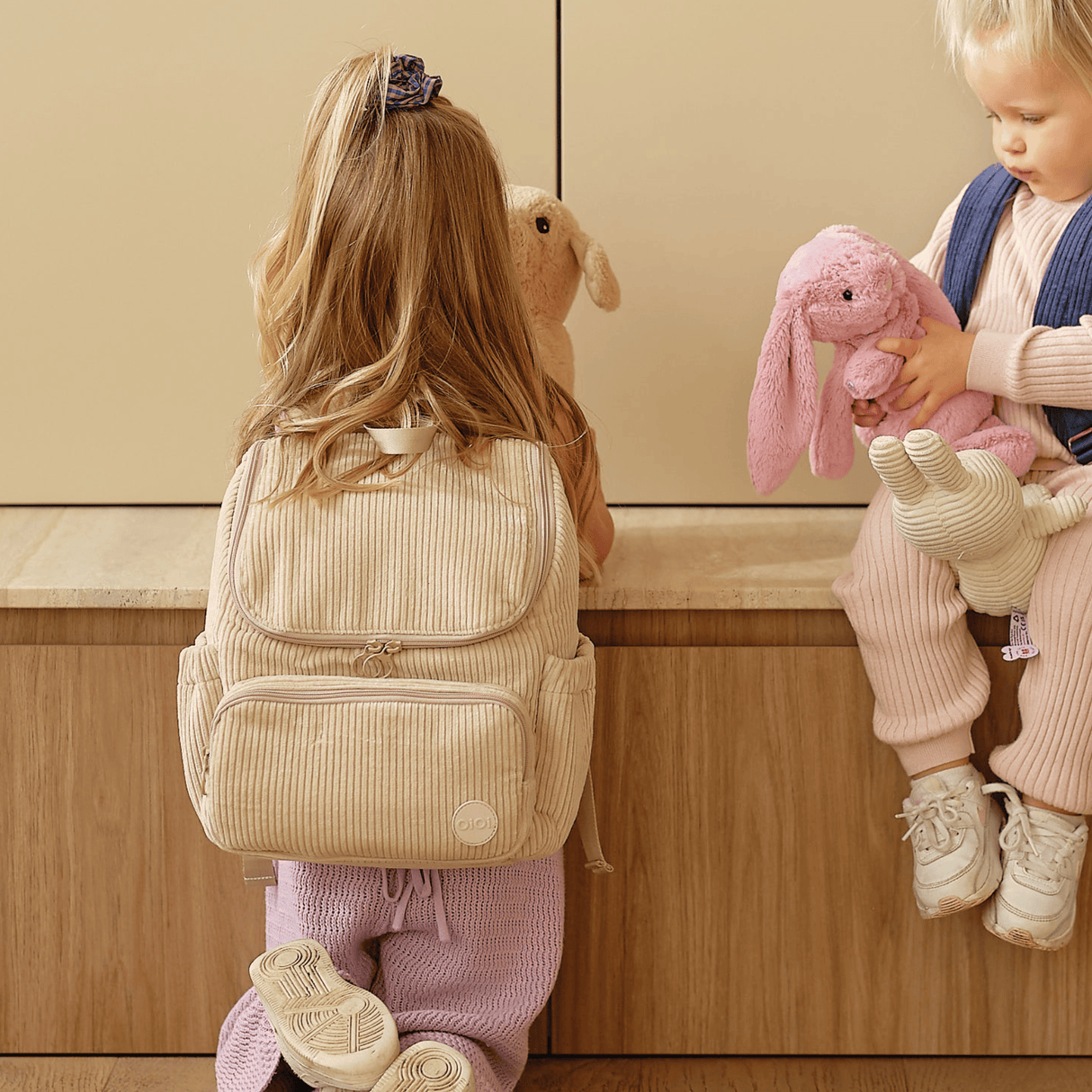 OiOi Signature Kids Corduroy Backpack - Cream