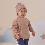 Snuggle Hunny Oversized Cotton Knit Jumper - Hazelnut
