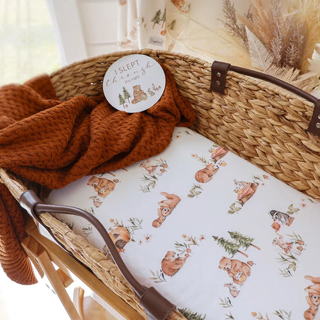 Snuggle Hunny Organic Bassinet Sheet / Change Pad Cover - Bears
