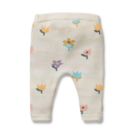Wilson + Frenchy Organic Knitted Jacquard Legging - Flower Pop