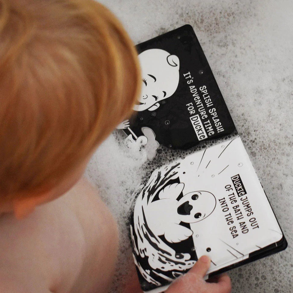 Young Wonderer High Contrast Bath Book - Duckie Goes On An Adventure