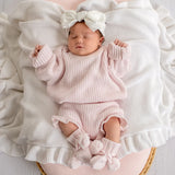 Snuggle Hunny Oversized Cotton Knit Jumper - Blush Pink