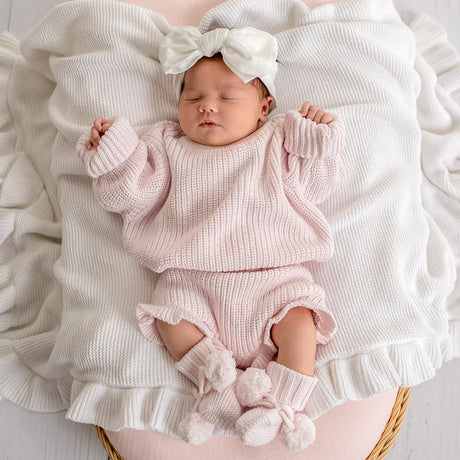 Snuggle Hunny Oversized Cotton Knit Jumper - Blush Pink