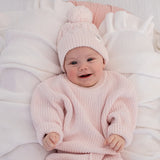 Snuggle Hunny Oversized Cotton Knit Jumper - Blush Pink