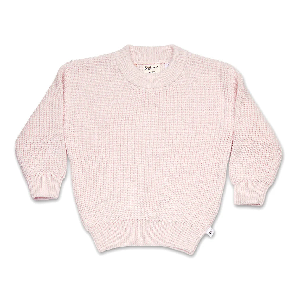 Snuggle Hunny Oversized Cotton Knit Jumper - Blush Pink