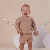 Snuggle Hunny Oversized Cotton Knit Jumper - Hazelnut