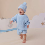 Snuggle Hunny Organic Cotton Knit Shorts - Baby Blue