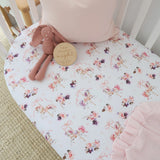 Snuggle Hunny Organic Fitted Cot Sheet - Carousel