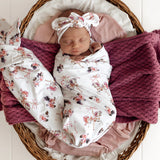 Snuggle Hunny Organic Jersey Wrap & Topknot Set - Carousel