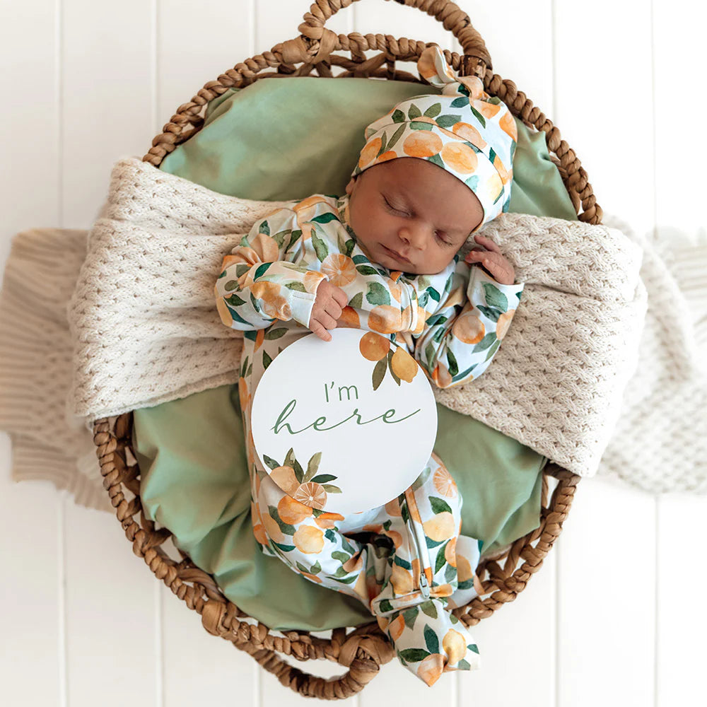 Snuggle Hunny Organic Snugglesuit Convertible Romper - Citrus Squeeze