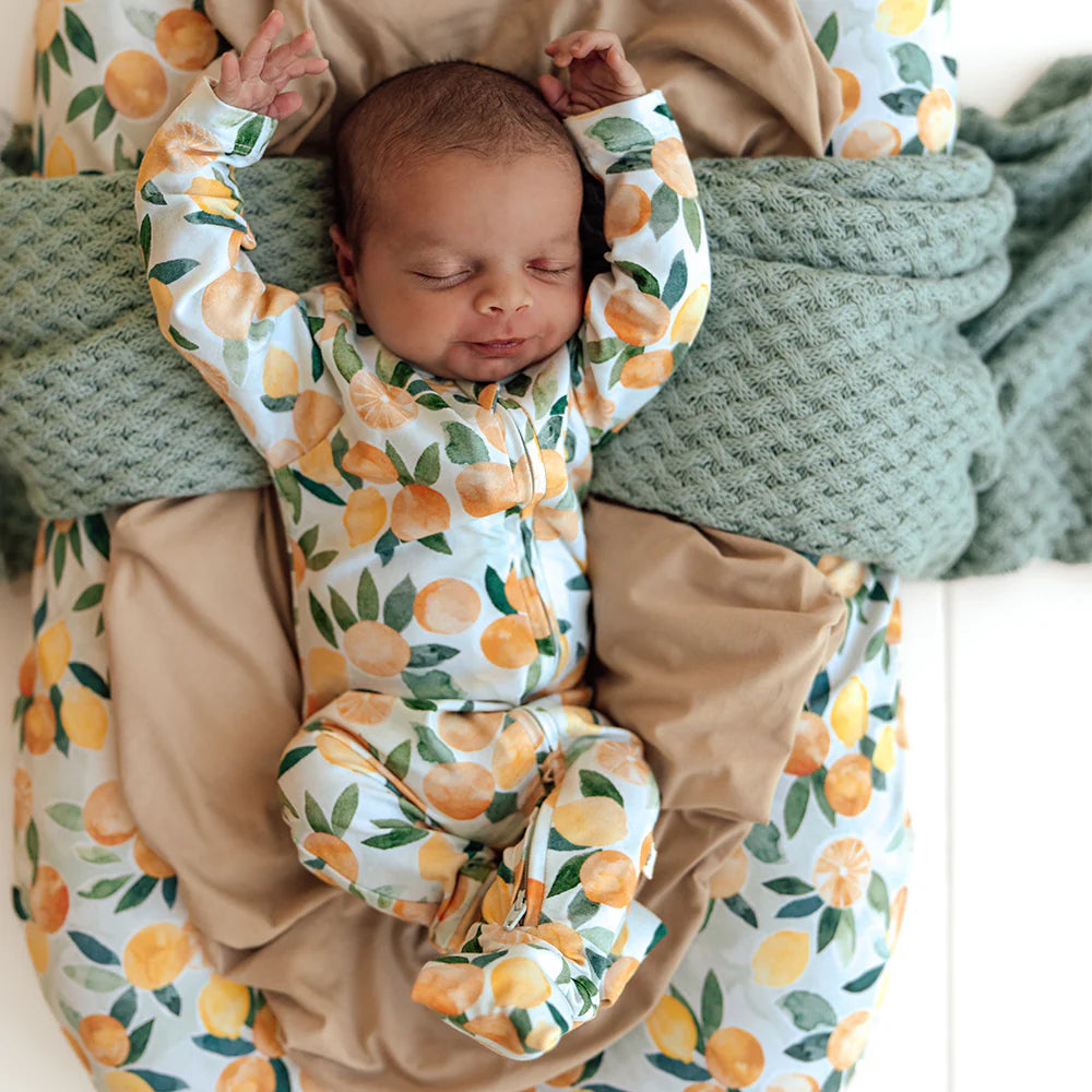 Snuggle Hunny Organic Snugglesuit Convertible Romper - Citrus Squeeze