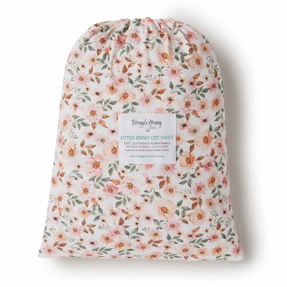 Snuggle Hunny Organic Fitted Cot Sheet - Spring Floral