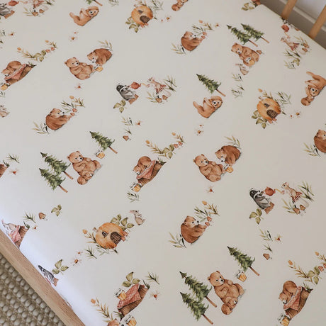Snuggle Hunny Organic Fitted Cot Sheet - Bears