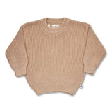 Snuggle Hunny Oversized Cotton Knit Jumper - Hazelnut
