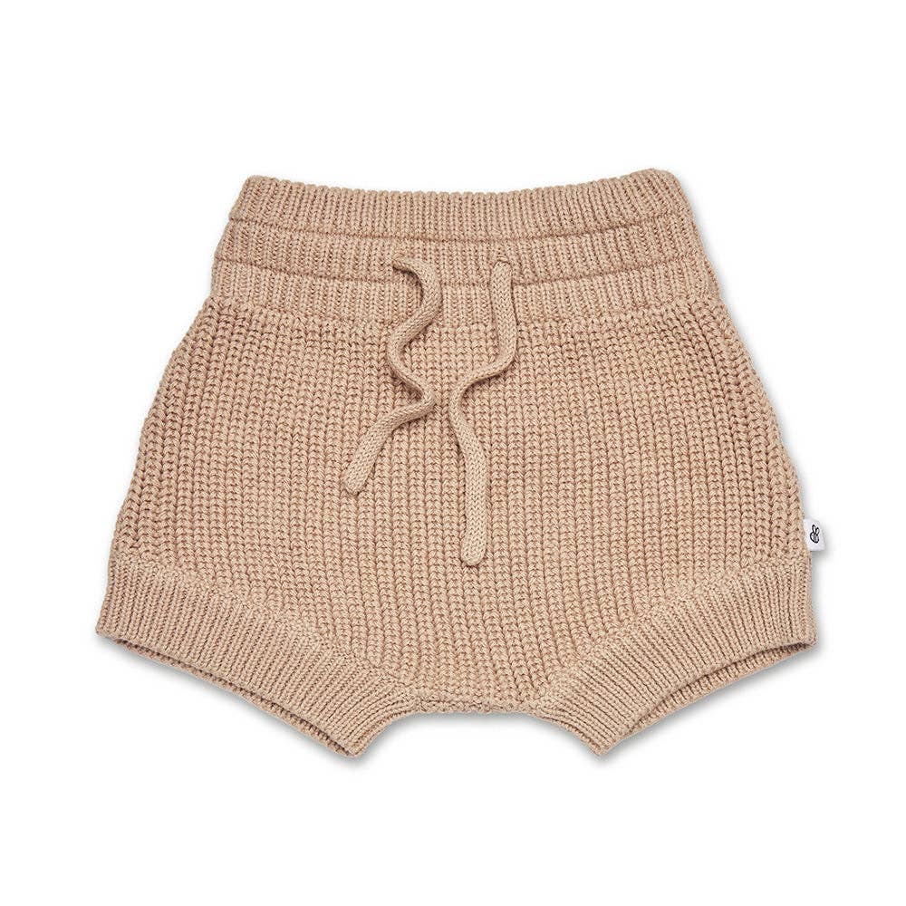 Snuggle Hunny Organic Cotton Knit Shorts - Hazelnut