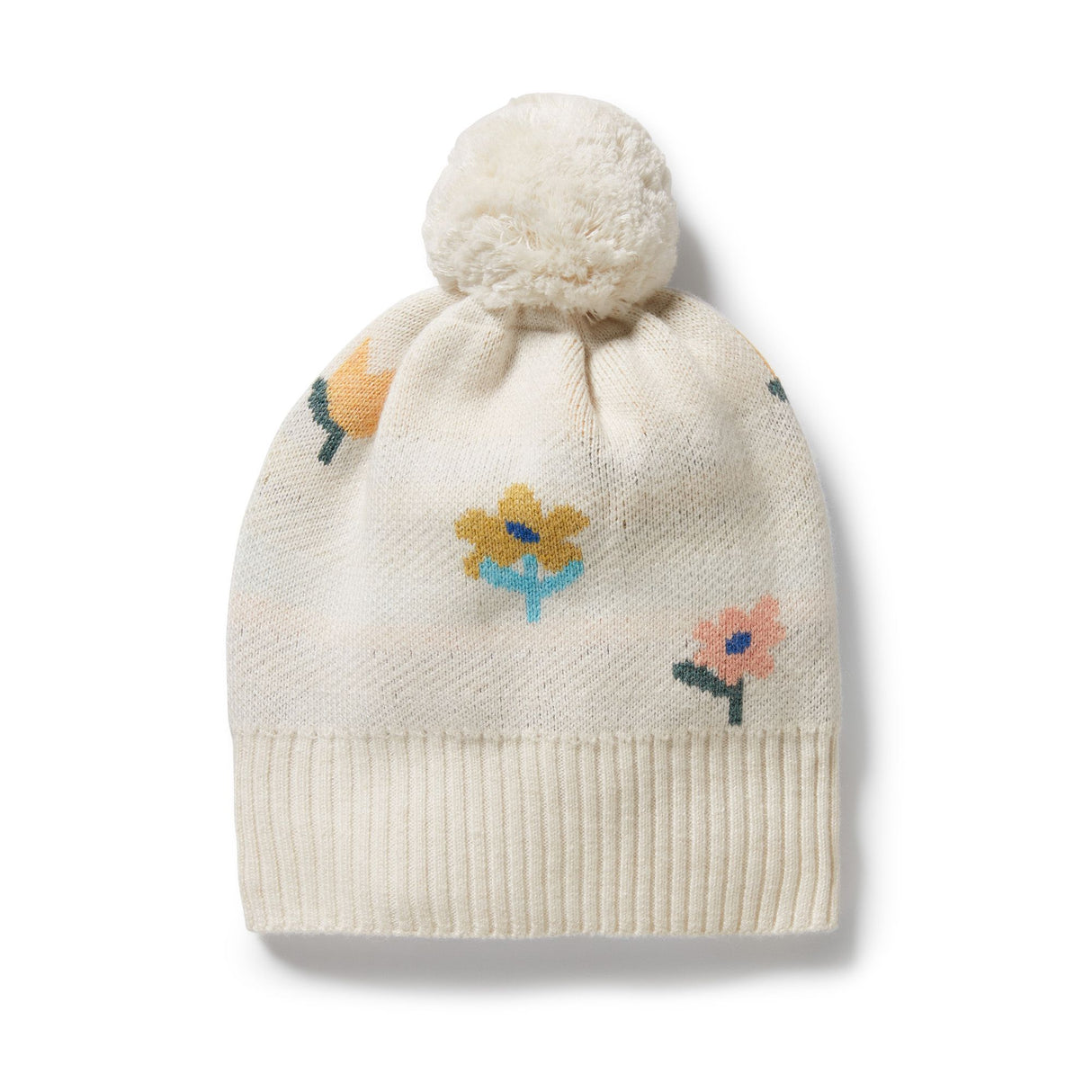 Wilson + Frenchy Organic Knitted Jacquard Hat - Flower Pop