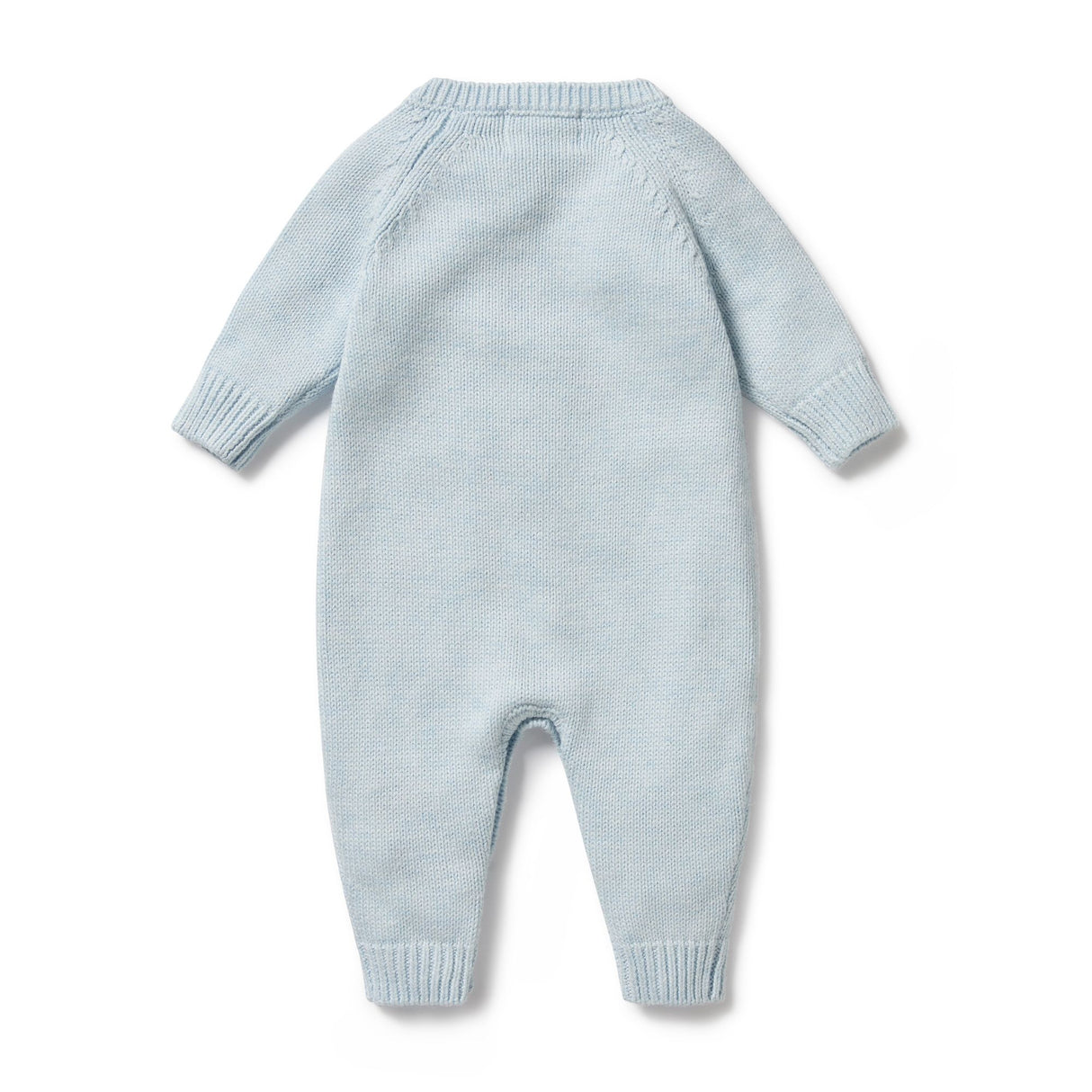 Wilson + Frenchy Knitted Cable Growsuit - Bluebell Fleck