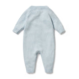 Wilson + Frenchy Knitted Cable Growsuit - Bluebell Fleck