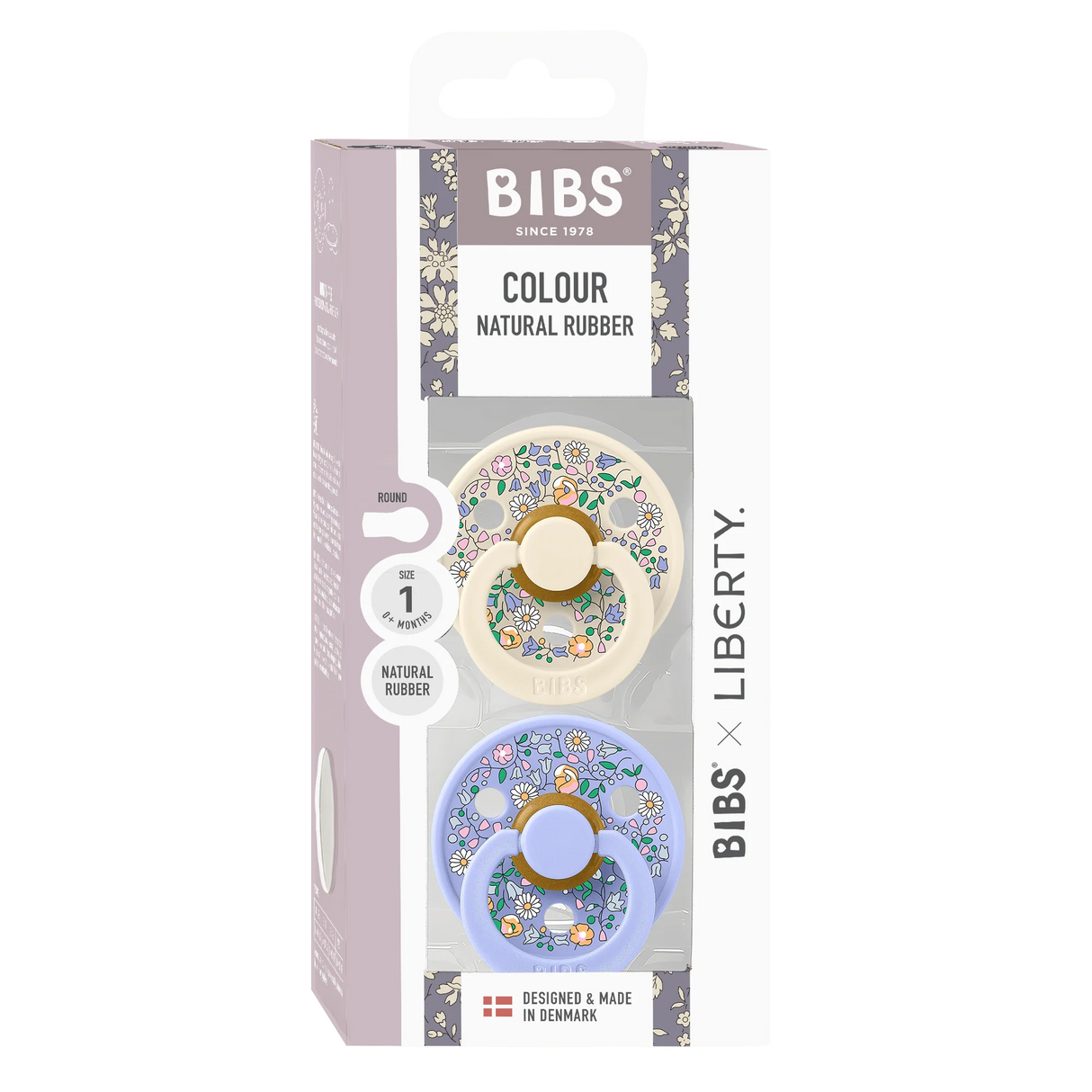 BIBS Pacifier Liberty 2 Pack -  Chloe Meadow/Ivory