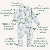 Snuggle Hunny Organic Sleepsuit Zip Footie - Eden