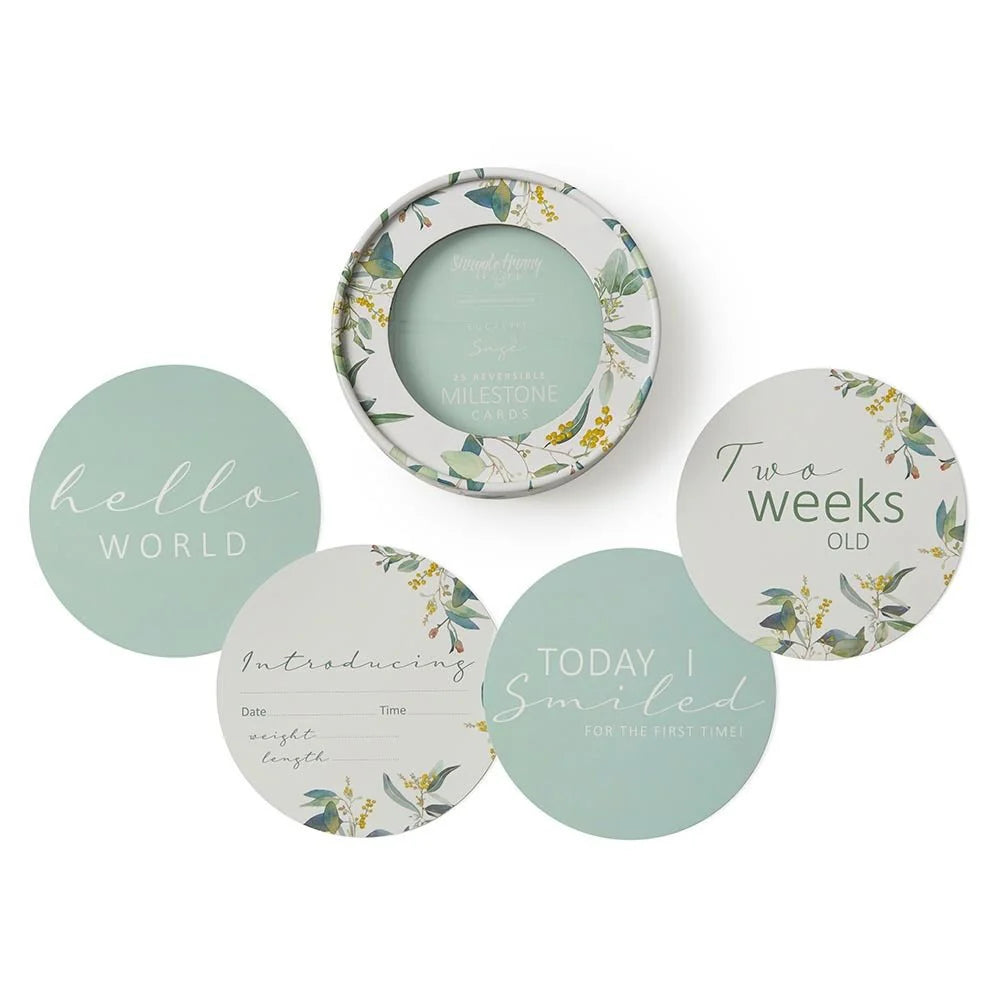Snuggle Hunny Milestone Cards - Eucalypt & Sage
