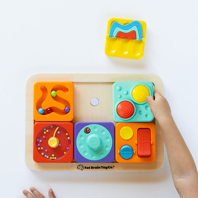 Fat Brain Toys PlayTab - Modular, Sensory Activity Board for Babies and Toddlers