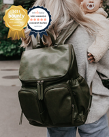 OiOi Signature Nappy Backpack - Olive Vegan Leather
