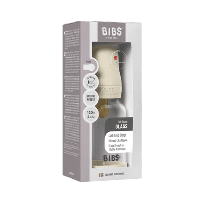 BIBs Glass Baby Bottle - 120ml - Ivory