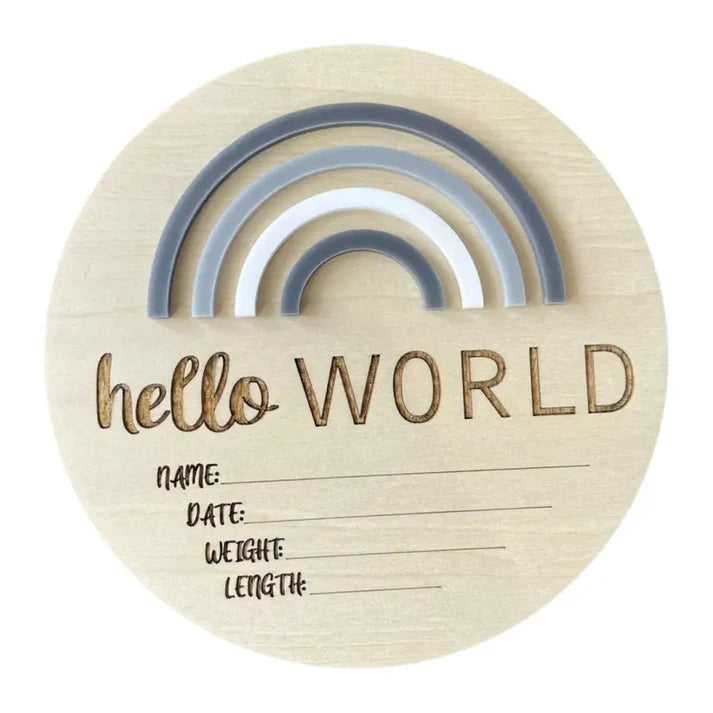 Timber Tinkers Hello World Rainbow Greys