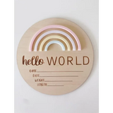 Timber Tinker Hello World Rainbow Plaque - Sorbet