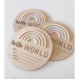 Timber Tinker Hello World Rainbow Plaque - Sorbet