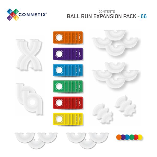Connetix Rainbow Ball Run Expansion Pack 66pc