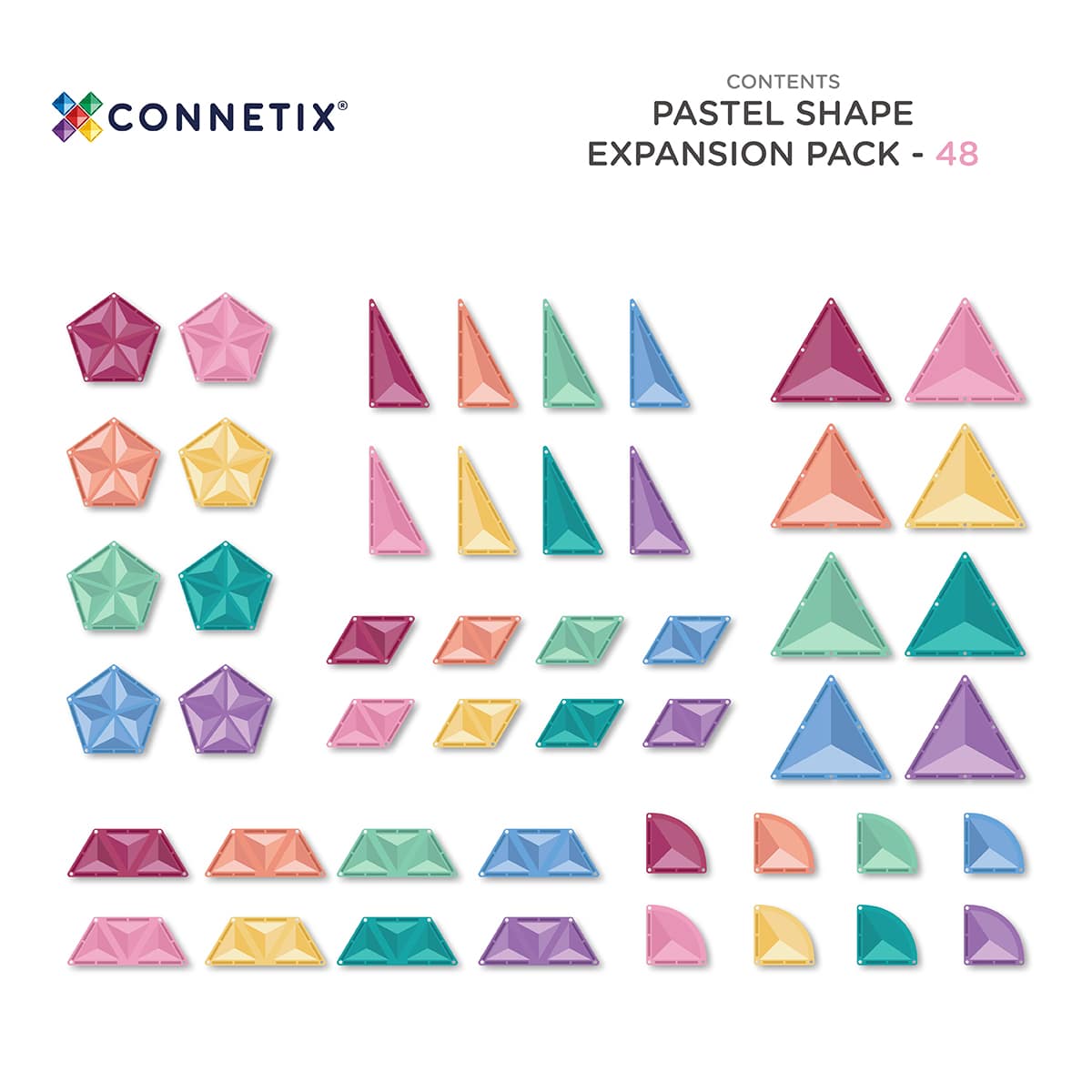 Connetix Pastel Shape Expansion Pack 48pc