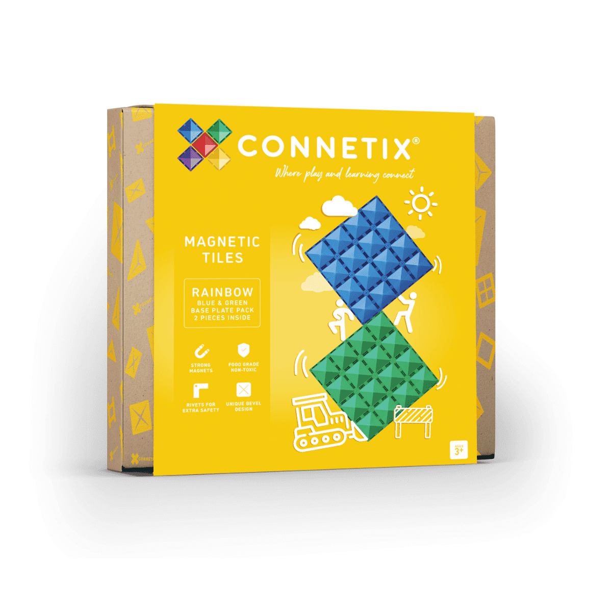 Connetix Base Plate - Blue + Green 2pc