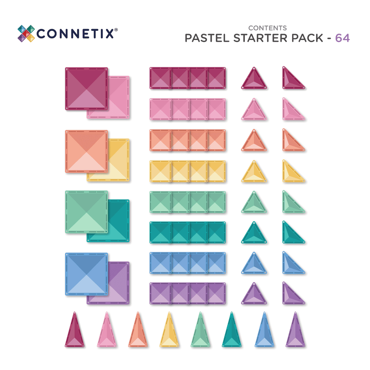 Connetix Pastel Starter Pack 64pc