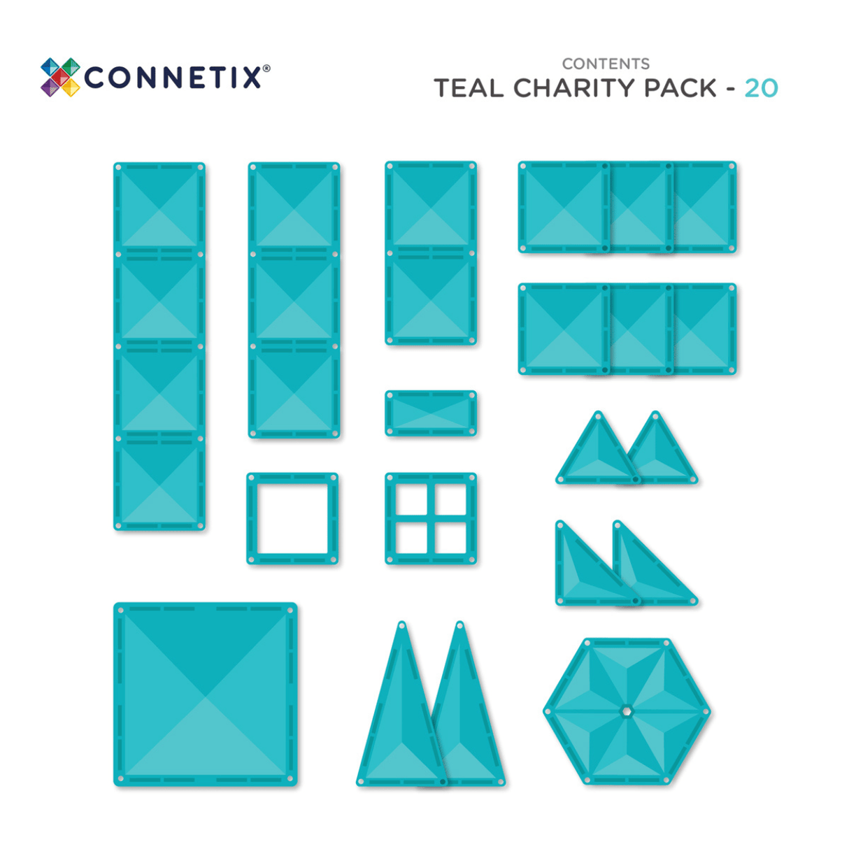 Connetix Charity Pack Teal 20pc
