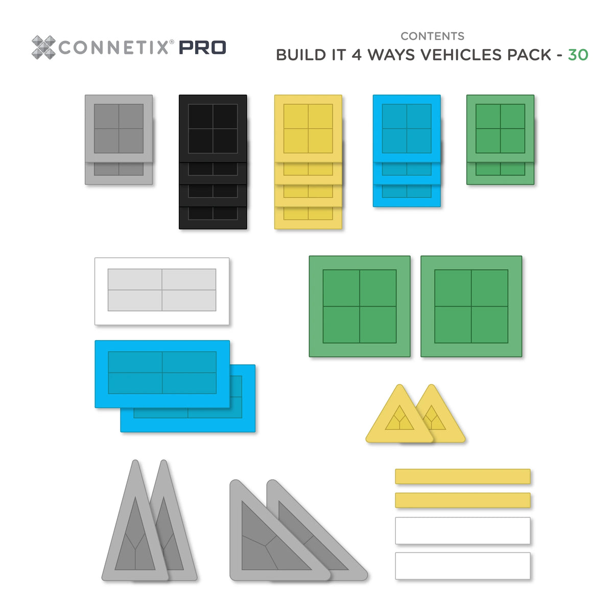 Connetix PRO Build It 4 Ways Vehicles Pack - 30 pc