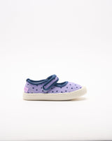 Walnut Mary Jane Canvas - Lilac Hearts