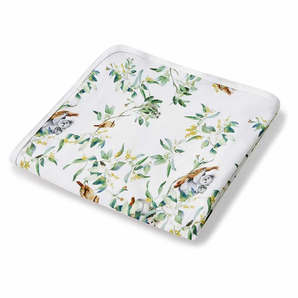 Snuggle Hunny Organic Jersey Wrap + Beanie Set - Eucalypt