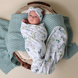 Snuggle Hunny Jersey Wrap + Topknot - Eden