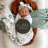 Snuggle Hunny Jersey Wrap + Topknot - Eden