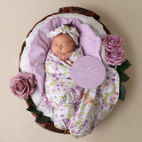 Snuggle Hunny Organic Jersey Wrap + Topknot Set - Isla